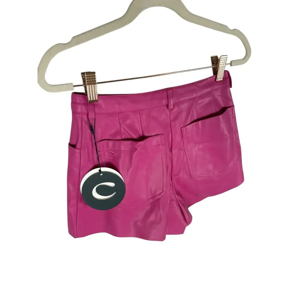 CULTNAKED Faux Leather Shorts Mid Rise Sexy Classy Edgy Statement Pink Size XS